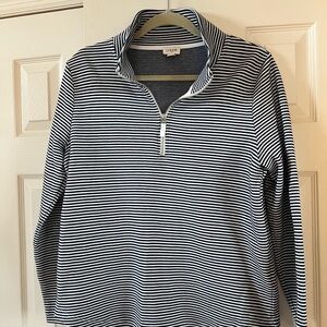 J.Crew Striped Half-Zip Pullover